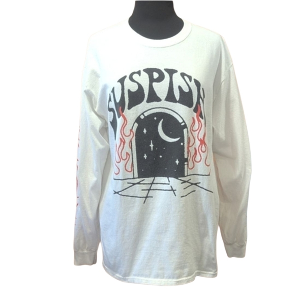 Bailey Sarian Tops - Bailey Sarian Large White Cotton Shirt Suspish YouTube Merch Make-up & Murder